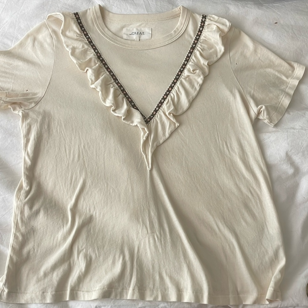 THE GREAT. ruffle triangle tshirt, size 1.
